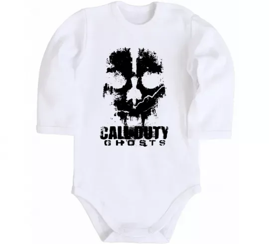 Детский боди Call of Duty ghosts with skull Белый фото