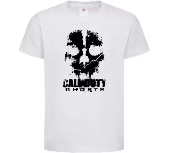 Детская футболка Call of Duty ghosts with skull Белый фото