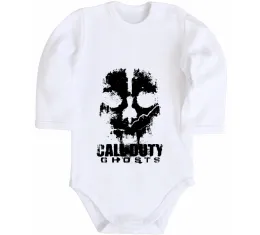 Дитячий бодік Call of Duty ghosts with skull Білий фото
