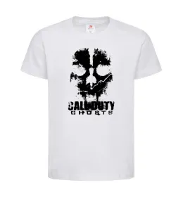 Детская футболка Call of Duty ghosts with skull Белый фото