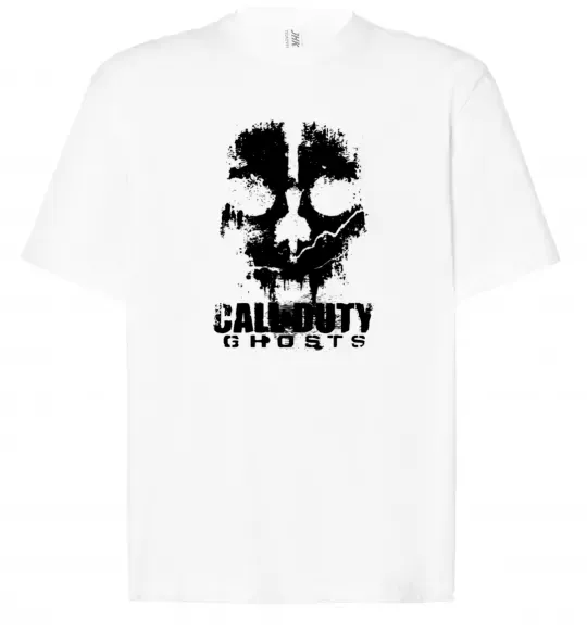 Футболка Оверсайз Call of Duty ghosts with skull Білий фото