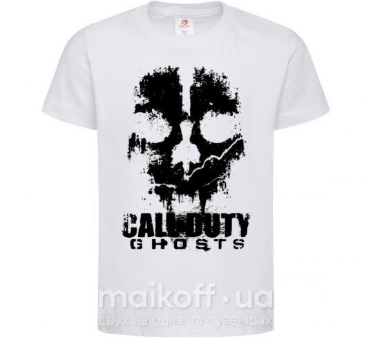 Детская футболка Call of Duty ghosts with skull Белый фото