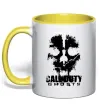 Чашка з кольоровою ручкою Call of Duty ghosts with skull Сонячно жовтий фото