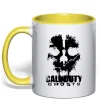Чашка з кольоровою ручкою Call of Duty ghosts with skull Лимонний фото