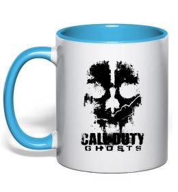 Чашка с цветной ручкой Call of Duty ghosts with skull