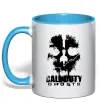 Чашка з кольоровою ручкою Call of Duty ghosts with skull Блакитний фото
