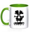 Чашка з кольоровою ручкою Call of Duty ghosts with skull Зелений фото