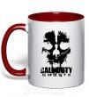 Чашка з кольоровою ручкою Call of Duty ghosts with skull Червоний фото