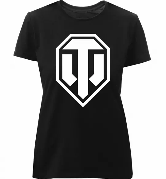 Женская премиум футболка Танки Черный фото