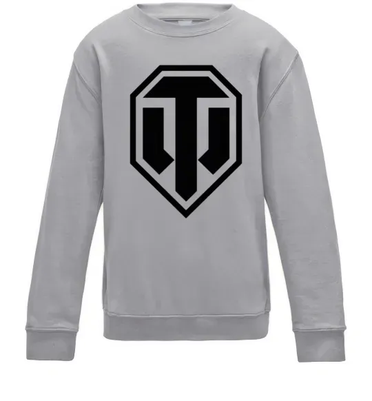 Детский Свитшот Танки Серый меланж фото