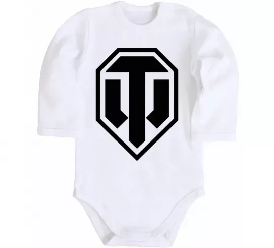 Детский боди Танки Белый фото