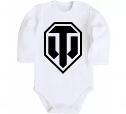 Детский боди Танки Белый фото