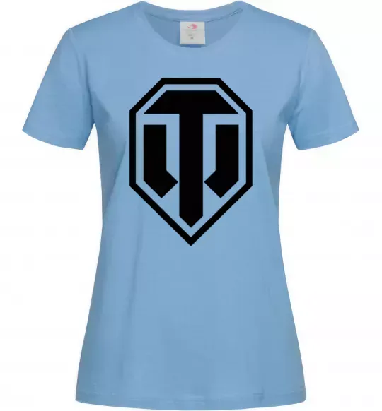 Женская футболка Танки Голубой фото