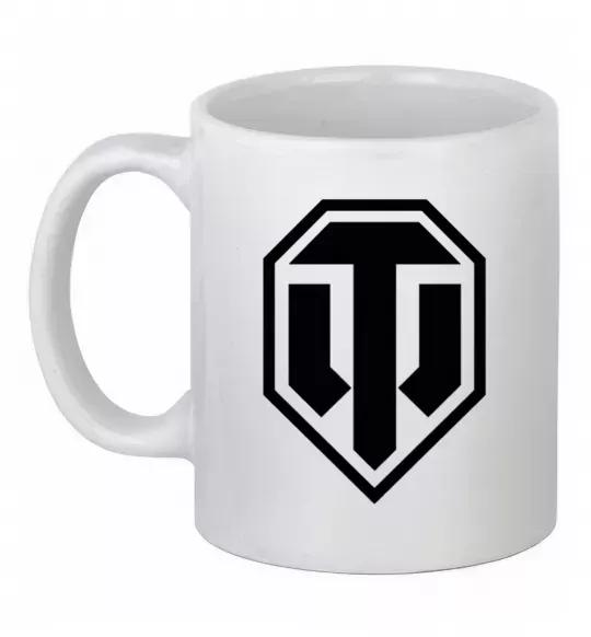 Чашка керамическая Танки Белый фото