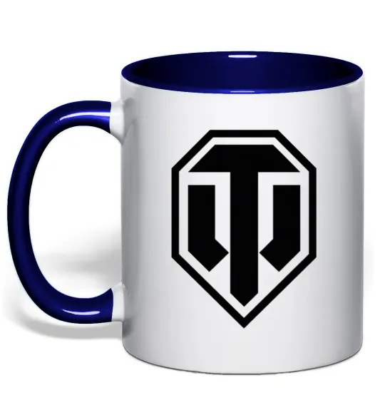 Чашка с цветной ручкой Танки Глубокий темно-синий фото