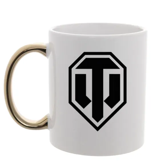 Чашка с цветной ручкой Танки Золото фото