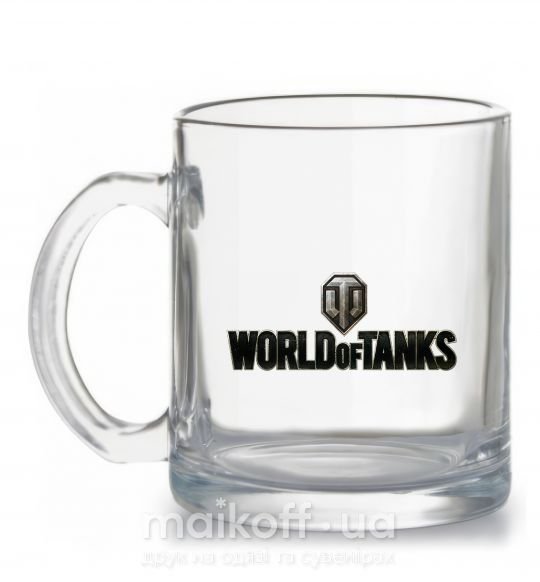 Чашка стеклянная World of Tanks лого цветное Прозрачный фото