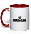 Чашка з кольоровою ручкою World of Tanks лого цветное Червоний фото