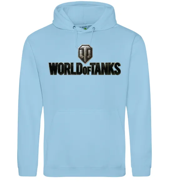 Чоловіча толстовка (худі) World of Tanks лого кольорове Блакитний фото