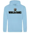 Чоловіча толстовка (худі) World of Tanks лого кольорове Блакитний фото
