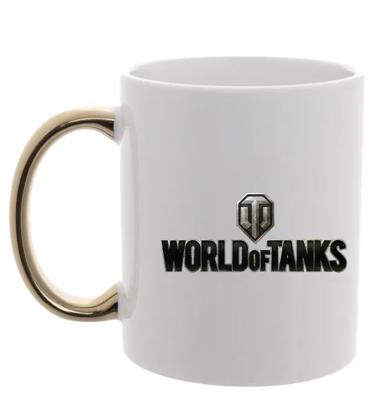 Чашка с цветной ручкой World of Tanks лого кольорове Золото фото