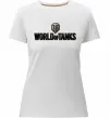 Женская премиум футболка World of Tanks лого кольорове Белый фото