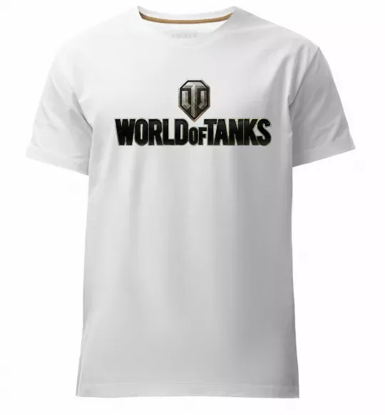Мужская премиум футболка World of Tanks лого кольорове Белый фото