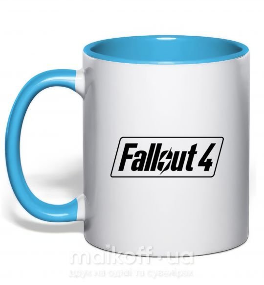 Чашка з кольоровою ручкою Fallout 4 Блакитний фото