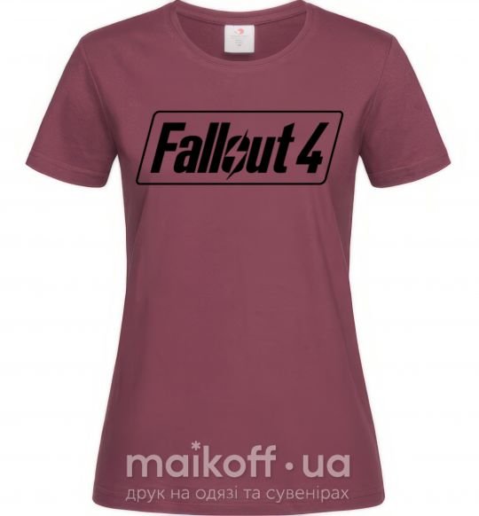 Жіноча футболка Fallout 4 Бордовий фото