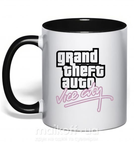 Чашка с цветной ручкой Grand theft auto Vice city Черный фото