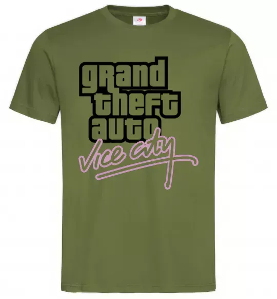 Чоловіча футболка Grand theft auto Vice city Оливковий фото