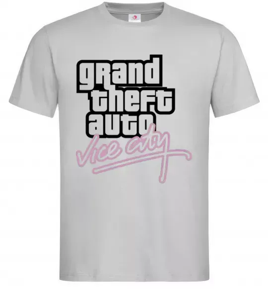 Чоловіча футболка Grand theft auto Vice city Сірий фото