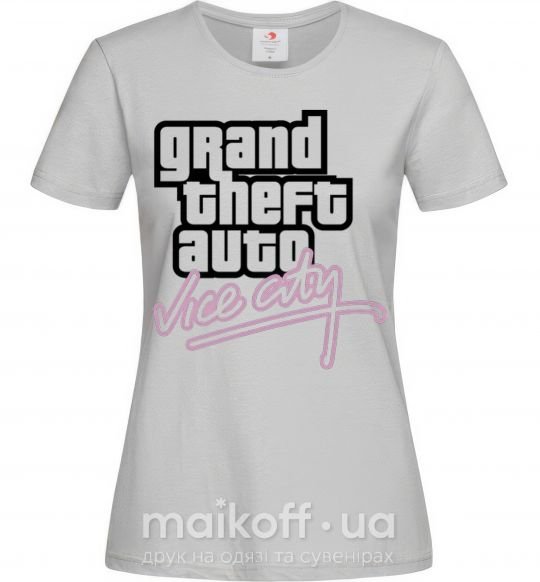 Женская футболка Grand theft auto Vice city Серый фото