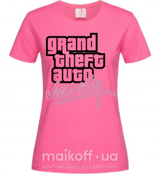 Женская футболка Grand theft auto Vice city Ярко-розовый фото