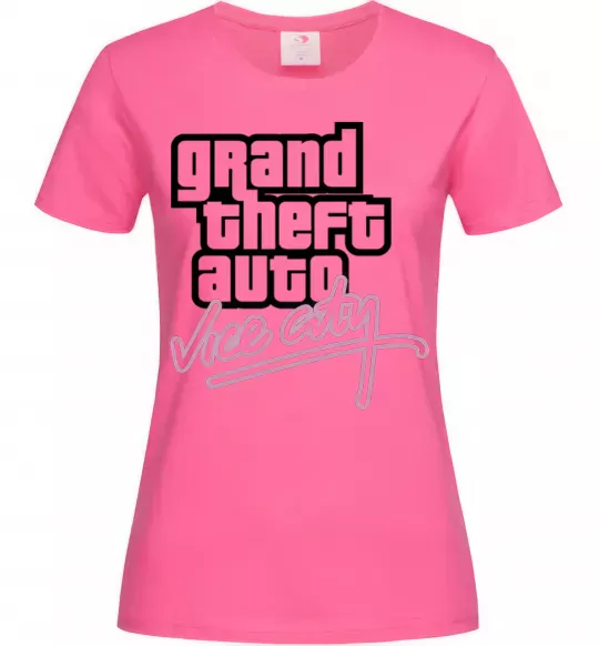 Жіноча футболка Grand theft auto Vice city Яскраво-рожевий фото