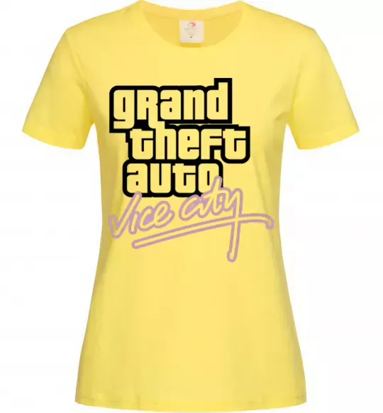 Жіноча футболка Grand theft auto Vice city Лимонний фото