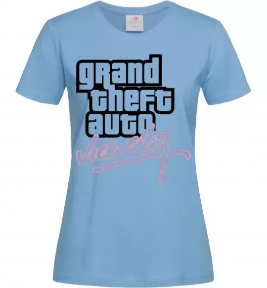 Жіноча футболка Grand theft auto Vice city Блакитний фото