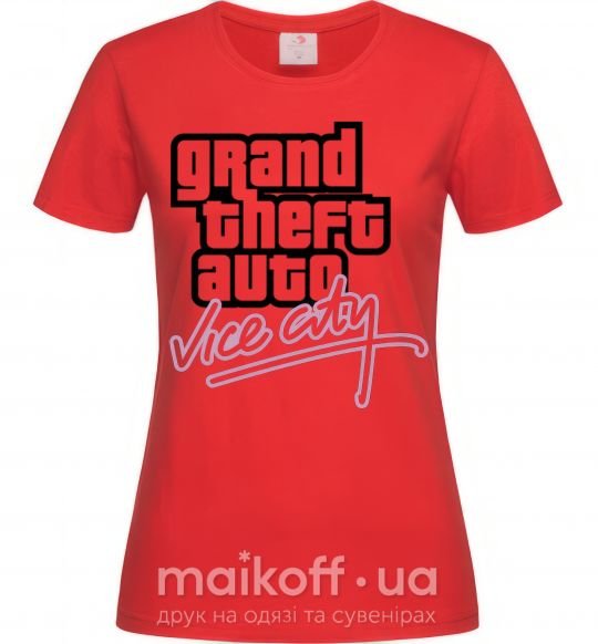 Женская футболка Grand theft auto Vice city Красный фото