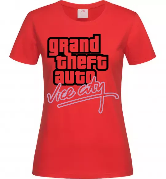 Жіноча футболка Grand theft auto Vice city Червоний фото