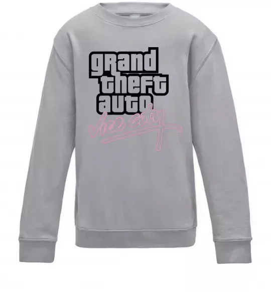Дитячий світшот Grand theft auto Vice city Сірий меланж фото
