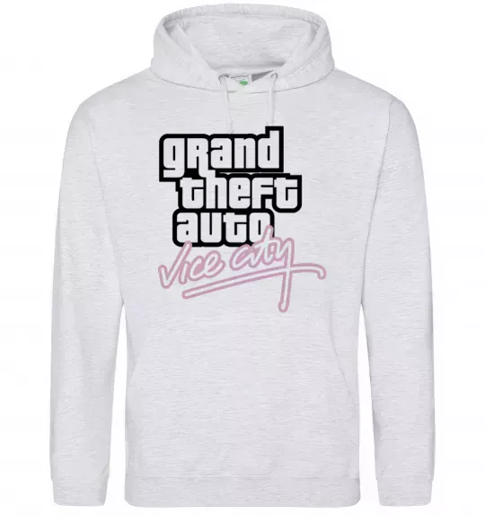 Женская толстовка (худи) Grand theft auto Vice city Серый меланж фото