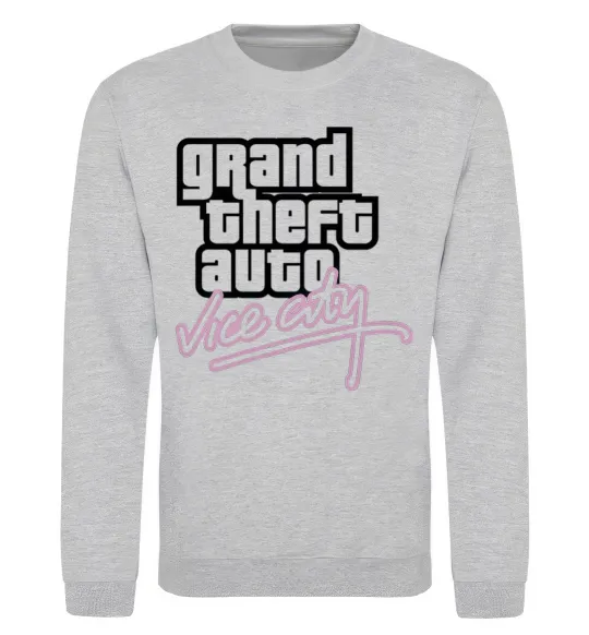 Світшот Grand theft auto Vice city Сірий меланж фото
