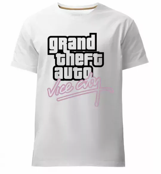 Мужская премиум футболка Grand theft auto Vice city Белый фото