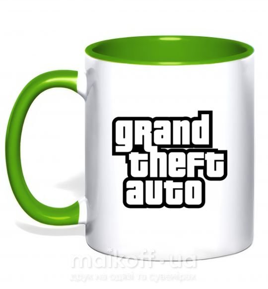 Чашка с цветной ручкой GTA logo Зеленый фото