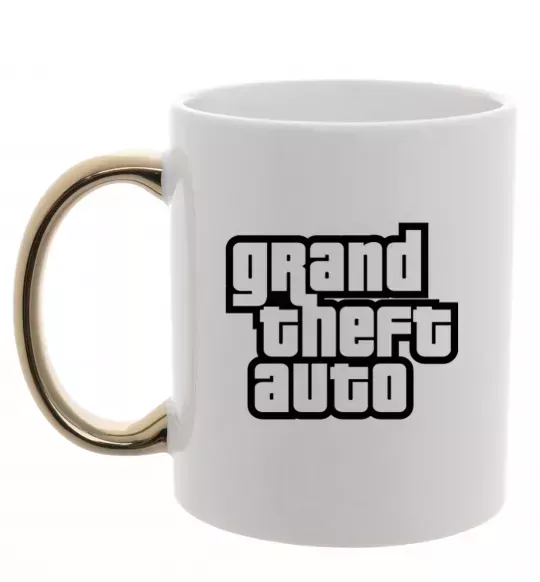 Чашка з кольоровою ручкою GTA logo Золото фото