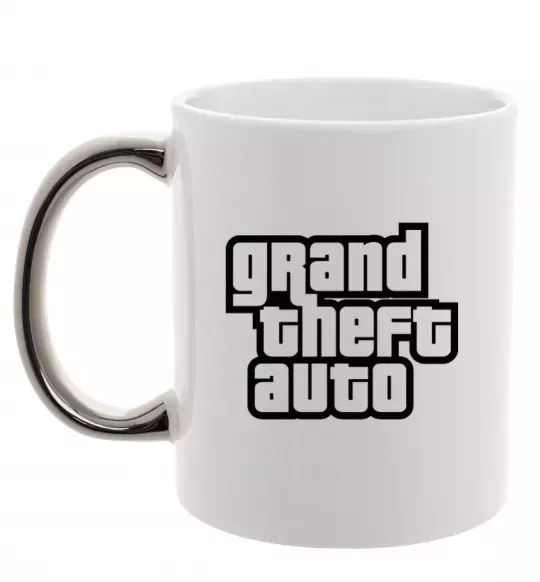 Чашка з кольоровою ручкою GTA logo Срібло фото