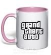 Чашка з кольоровою ручкою GTA logo Ніжно рожевий фото