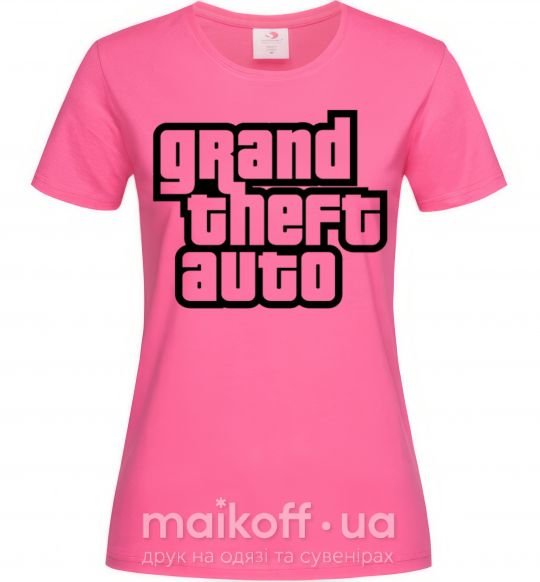 Жіноча футболка GTA logo Яскраво-рожевий фото