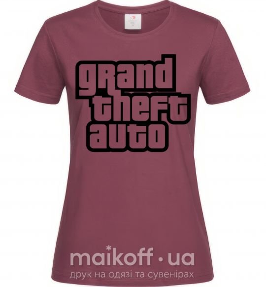 Жіноча футболка GTA logo Бордовий фото