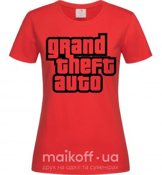 Женская футболка GTA logo Красный фото